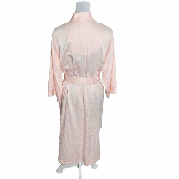 Cabernet Satin Pink Wrap Robe Sz M Kimono 3/4 Sleeve Loungewear Bathrobe Spa Vtg - Picture 2 of 14